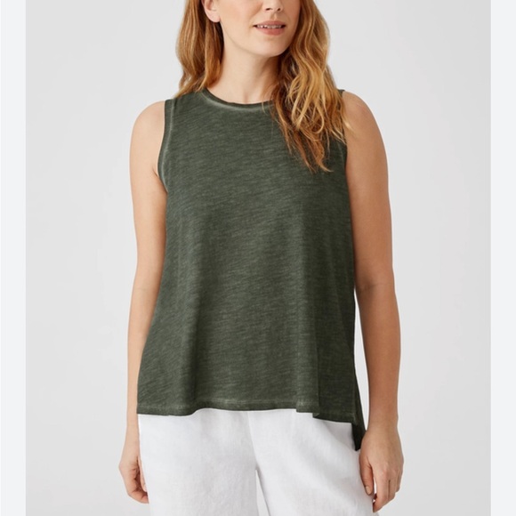 Eileen Fisher Pigment-Dyed Organic Cotton Crew Neck
Tank - Picture 1 of 10